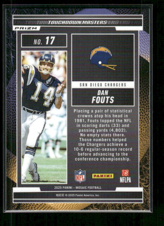 Dan Fouts - 2025 Mosaic Football - Orange Fluorescent Touchdown Masters