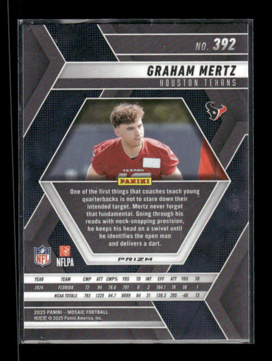 Graham Mertz - 2025 Mosaic Football - Red White Stripe - Rookie