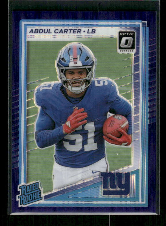 Abdul Carter - 2025 Optic Football - Purple Shock - Rated Rookie