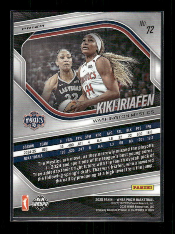 Kiki Iriafen - 2025 Prizm WNBA - Ice Prizm - Rookie
