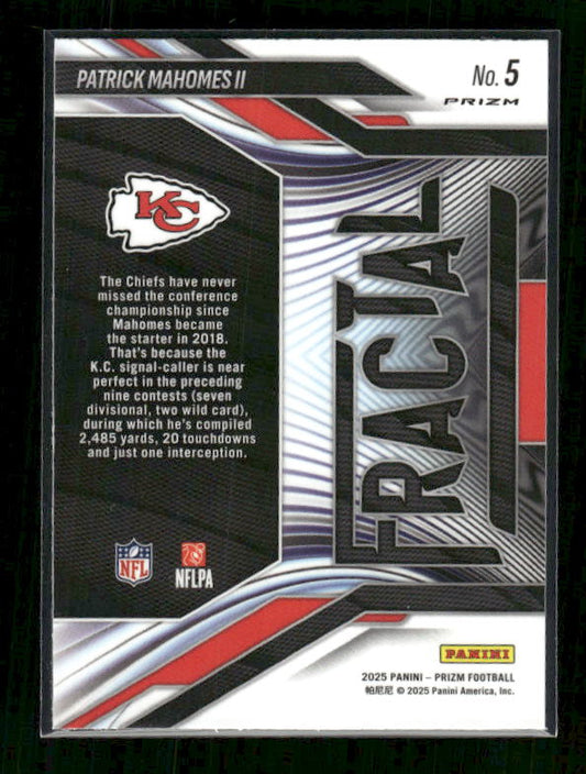 Patrick Mahomes II - 2025 Prizm Football - Green Fractal