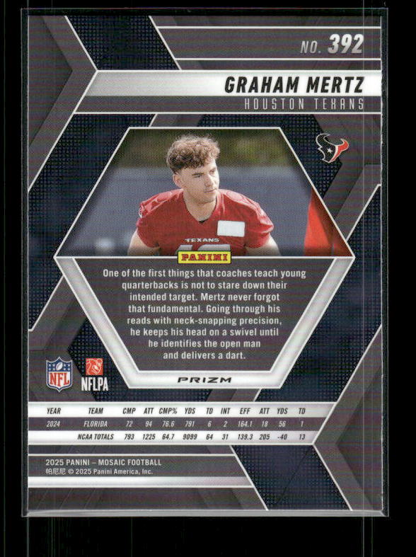 Graham Mertz - 2025 Mosaic Football - Green Mosaic - Rookie
