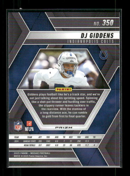 DJ Giddens - 2025 Mosaic Football - Red White Stripe - Rookie