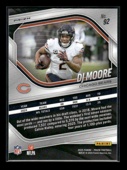 DJ Moore - 2025 Prizm Football - White Disco