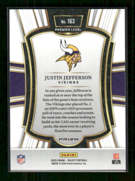 Justin Jefferson - 2025 Select Football - Black & Red Shock