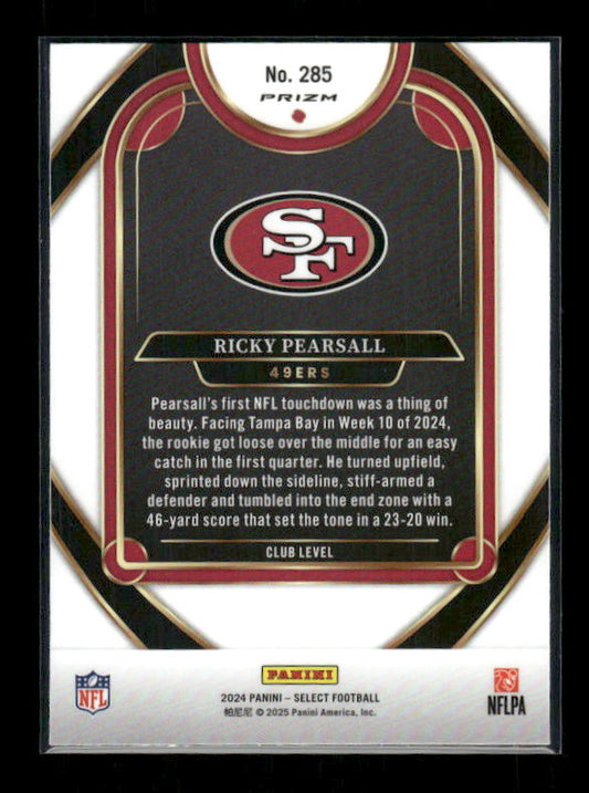 Ricky Pearsall - 2024 Select Football - Red & Yellow Shock - Rookie