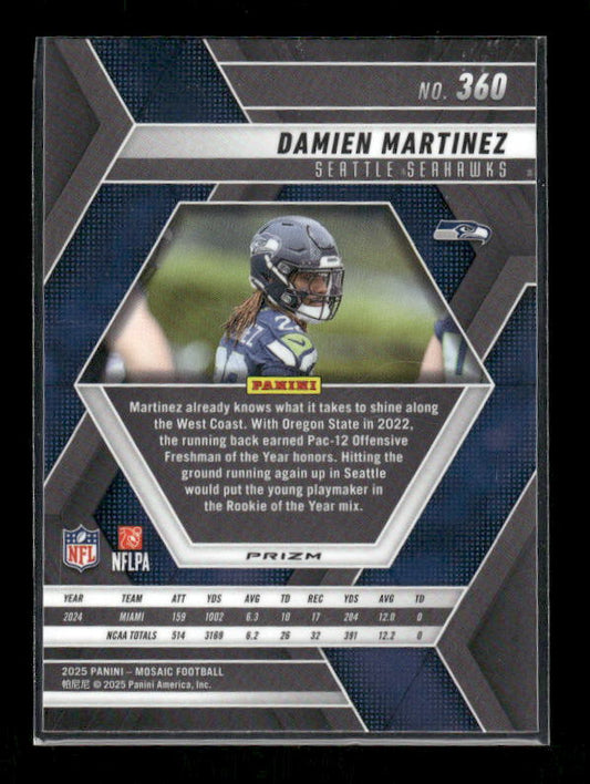 Damien Martinez - 2025 Mosaic Football - Red White Stripe - Rookie