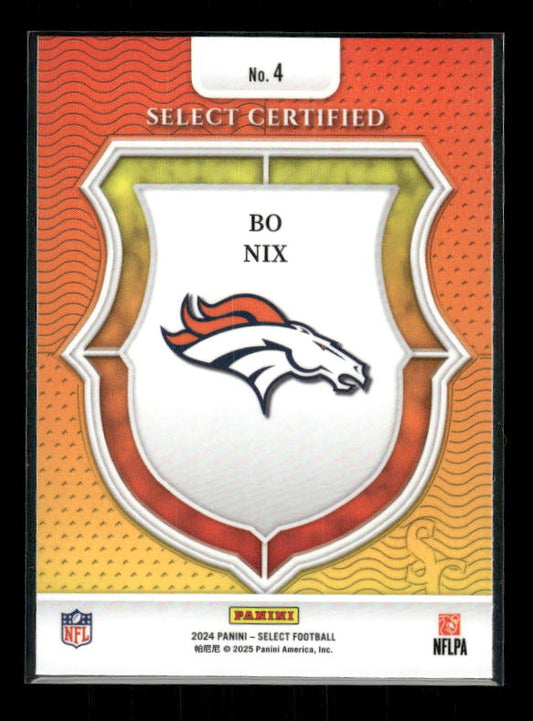 Bo Nix - 2024 Select Football - Select Certified - Rookie