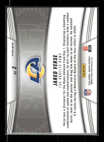 Jared Verse - 2025 Mosaic Football - Green Mosaic Bang