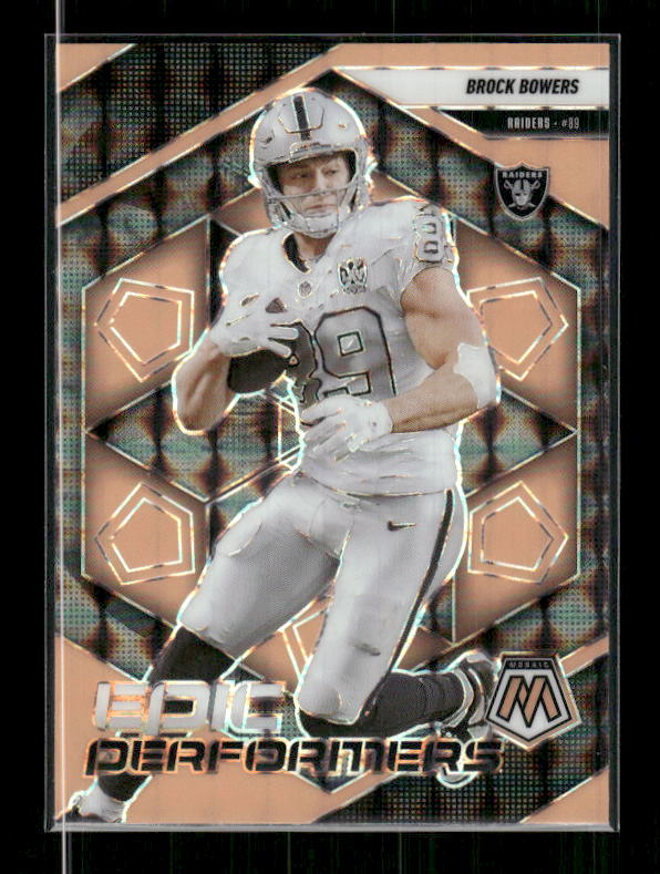 Brock Bowers - 2025 Mosaic Football - Orange Fluorescent Epic Performers