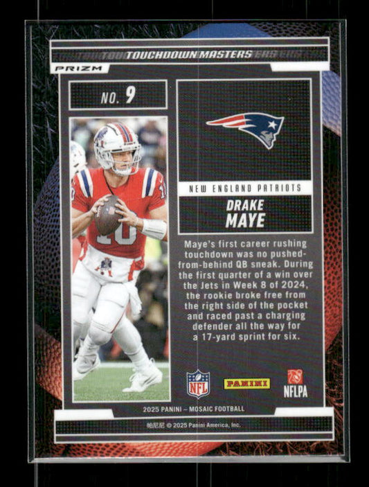 Drake Maye - 2025 Mosaic Football - Green Mosaic Touchdown Masters