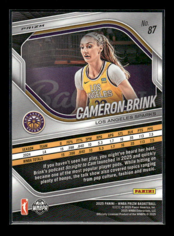 Cameron Brink - 2025 Prizm WNBA - WNBA Logo Prizm