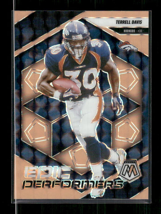 Terrell Davis - 2025 Mosaic Football - Orange Fluorescent Epic Performers