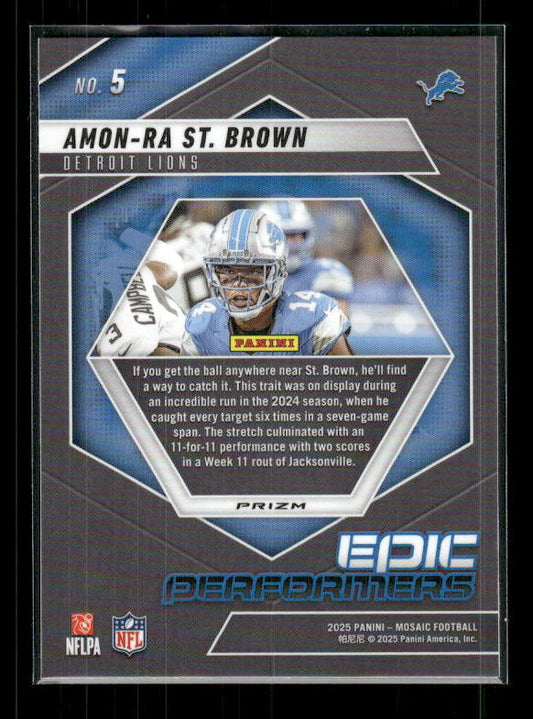Amon-Ra St. Brown - 2025 Mosaic Football - Orange Fluorescent Epic Performers