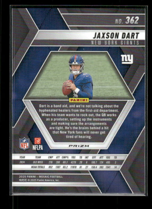 Jaxson Dart - 2025 Mosaic Football - Green Mosaic - Rookie