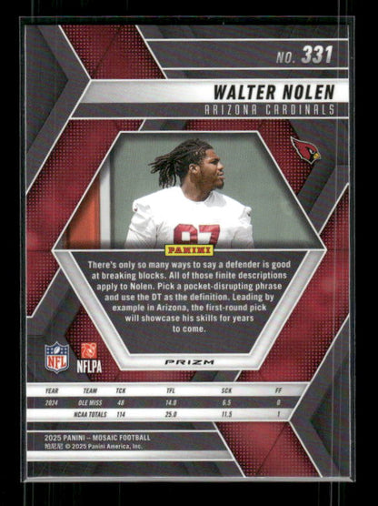 Walter Nolan - 2025 Mosaic Football - Mosaic Prizm - Rookie