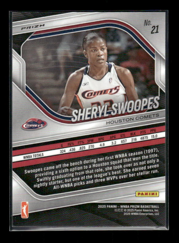 Sheryl Swoopes - 2025 Prizm WNBA - Blue Velocity