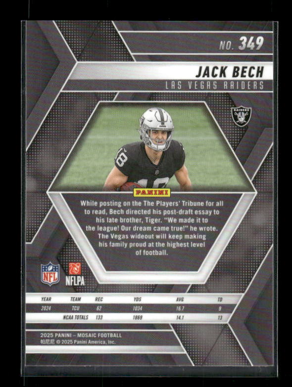 Jack Bech - 2025 Mosaic Football - Rookie