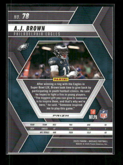 A.J. Brown - 2025 Mosaic Football - Green Mosaic