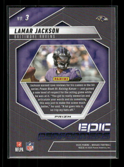 Lamar Jackson - 2025 Mosaic Football - Green Mosaic Epic Performers