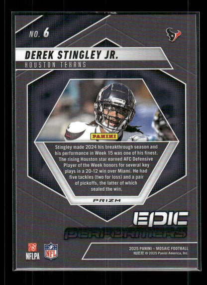 Derek Stingley Jr. - 2025 Mosaic Football - Green Mosaic Epic Performers