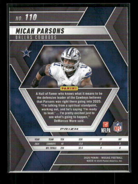 Micah Parsons - 2025 Mosaic Football - Green Mosaic
