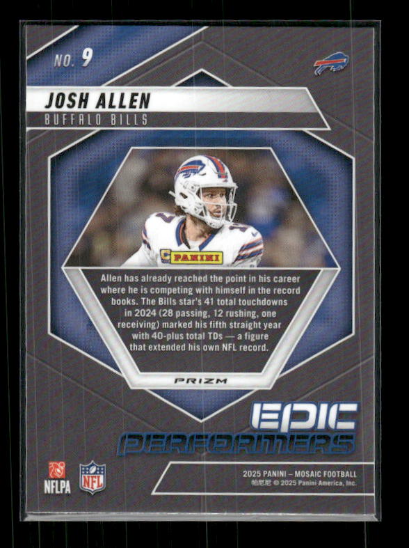 Josh Allen - 2025 Mosaic Football - Green Mosaic Epic Performers