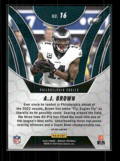 A.J. Brown - 2025 Mosaic Football - Orange Fluorescent Elevate