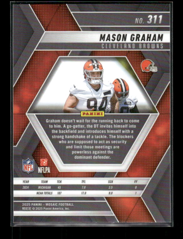 Mason Graham - 2025 Mosaic Football - Rookie