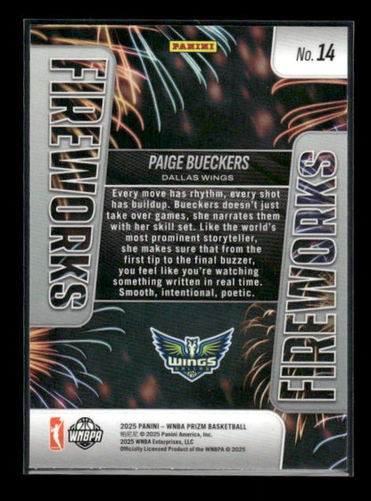 Paige Bueckers - 2025 Prizm WNBA - Fireworks - Rookie