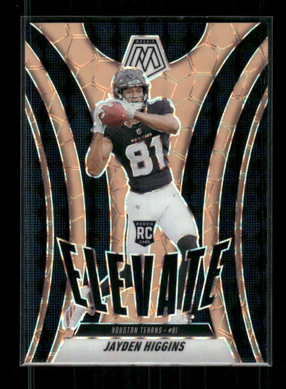 Jayden Higgens - 2025 Mosaic Football - Orange Fluorescent Elevate - Rookie
