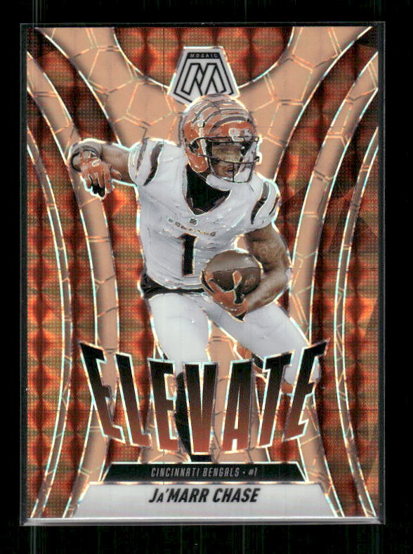 Ja'Marr chase - 2025 Mosaic Football - Orange Fluorescent Elevate