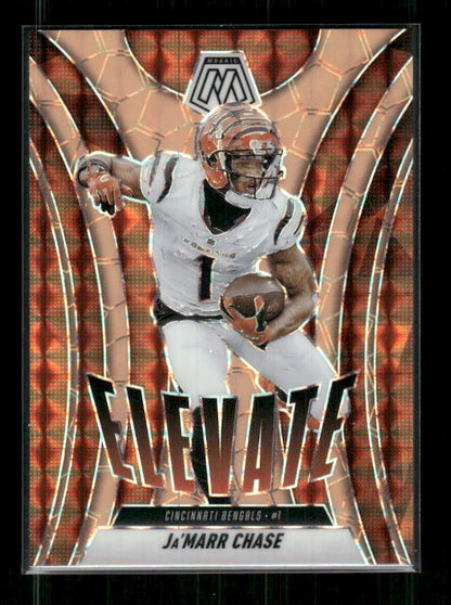 Ja'Marr chase - 2025 Mosaic Football - Orange Fluorescent Elevate