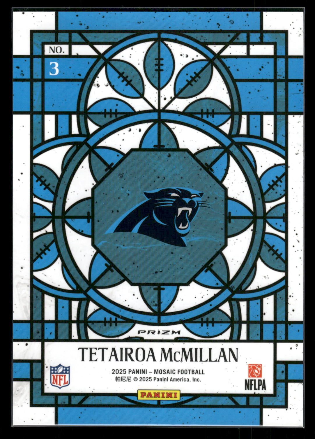Tetairoa McMillan - 2025 Mosaic Football - Jumbo / Oversized Stained Glass - Rookie
