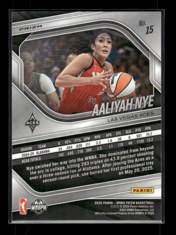 Aaliyah Nye - 2025 Prizm WNBA - Blue Velocity - Rookie