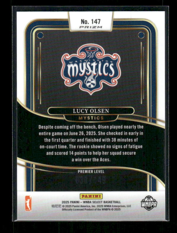 Lucy Olsen - 2025 Select WNBA - Premier Purple Prizm /149 - Rookie
