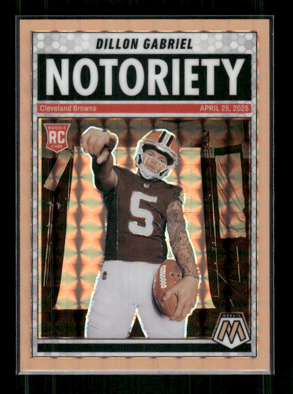 Dillon Gabriel - 2025 Mosaic Football - Orange Fluorescent Notoriety - Rookie