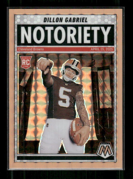 Dillon Gabriel - 2025 Mosaic Football - Orange Fluorescent Notoriety - Rookie