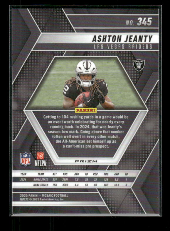 Ashton Jeanty - 2025 Mosaic Football - Green Mosaic - Rookie