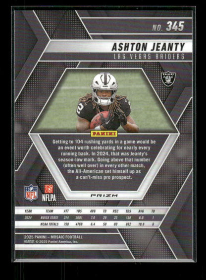 Ashton Jeanty - 2025 Mosaic Football - Green Mosaic - Rookie