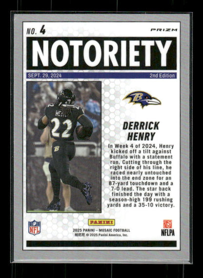 Derrick Henry - 2025 Mosaic Football - Orange Fluorescent Notoriety