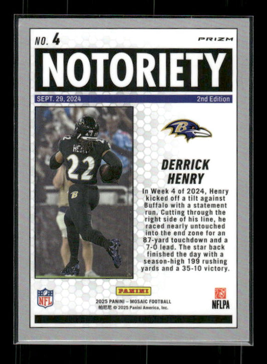 Derrick Henry - 2025 Mosaic Football - Orange Fluorescent Notoriety