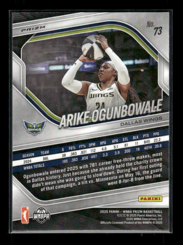 Arike Ogunbowale - 2025 Prizm WNBA - Ice Prizm