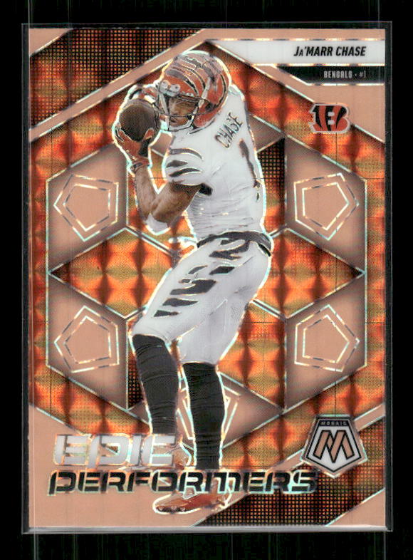 Ja'Marr Chase - 2025 Mosaic Football - Orange Fluorescent Epic Performers