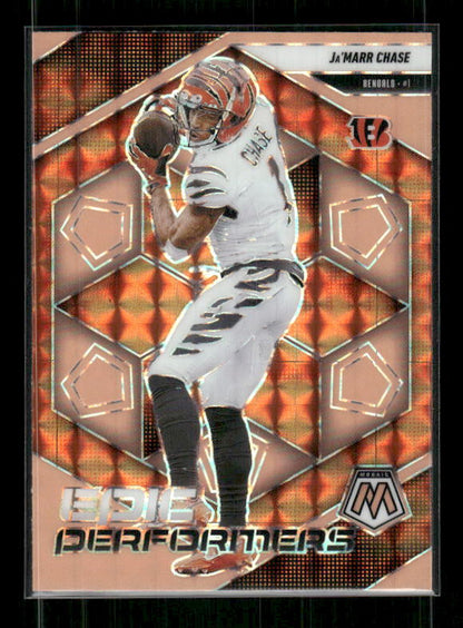 Ja'Marr Chase - 2025 Mosaic Football - Orange Fluorescent Epic Performers