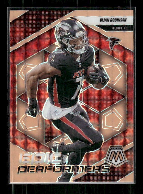 Bijan Robinson - 2025 Mosaic Football - Orange Fluorescent Epic Performers