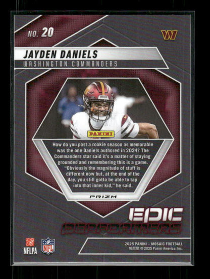 Jayden Daniels - 2025 Mosaic Football - Green Mosaic Epic Performers