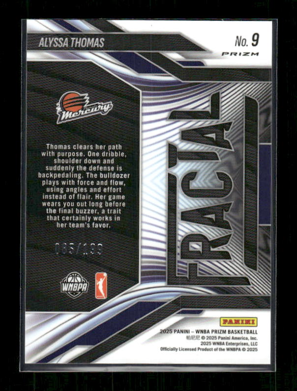 Alyssa Thomas - 2025 Prizm WNBA - Fractal Blue Pulsar /199