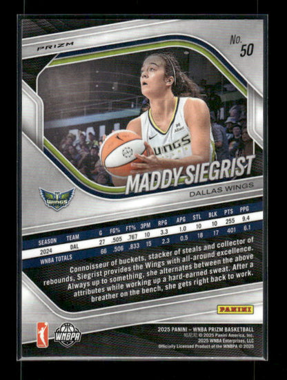 Maddy Siegrist - 2025 Prizm WNBA - Ice Prizm