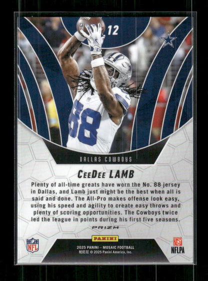 CeeDee Lamb - 2025 Mosaic Football - Orange Fluorescent Elevate